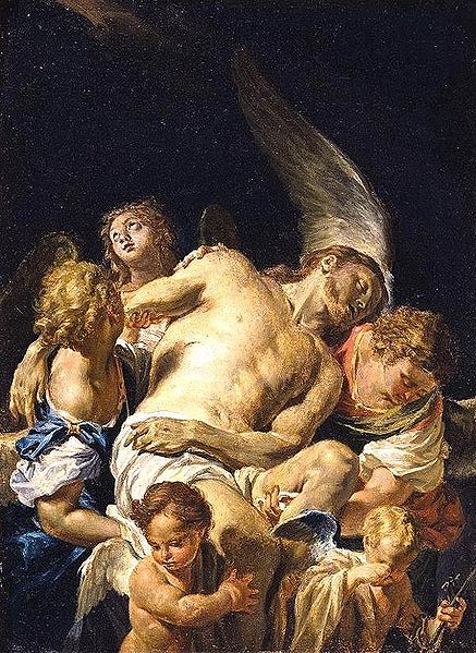 Dead Christ Supported by Angels